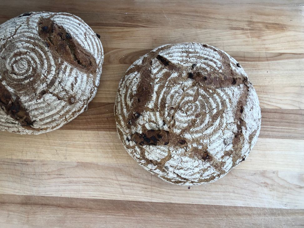 Hand Shaped Sourdough Loaf After Baking