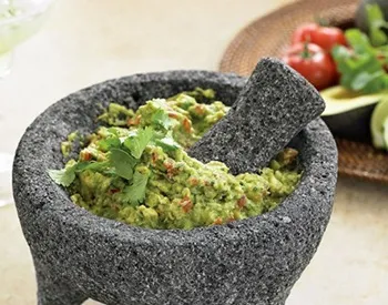 Guacamole in a pestle